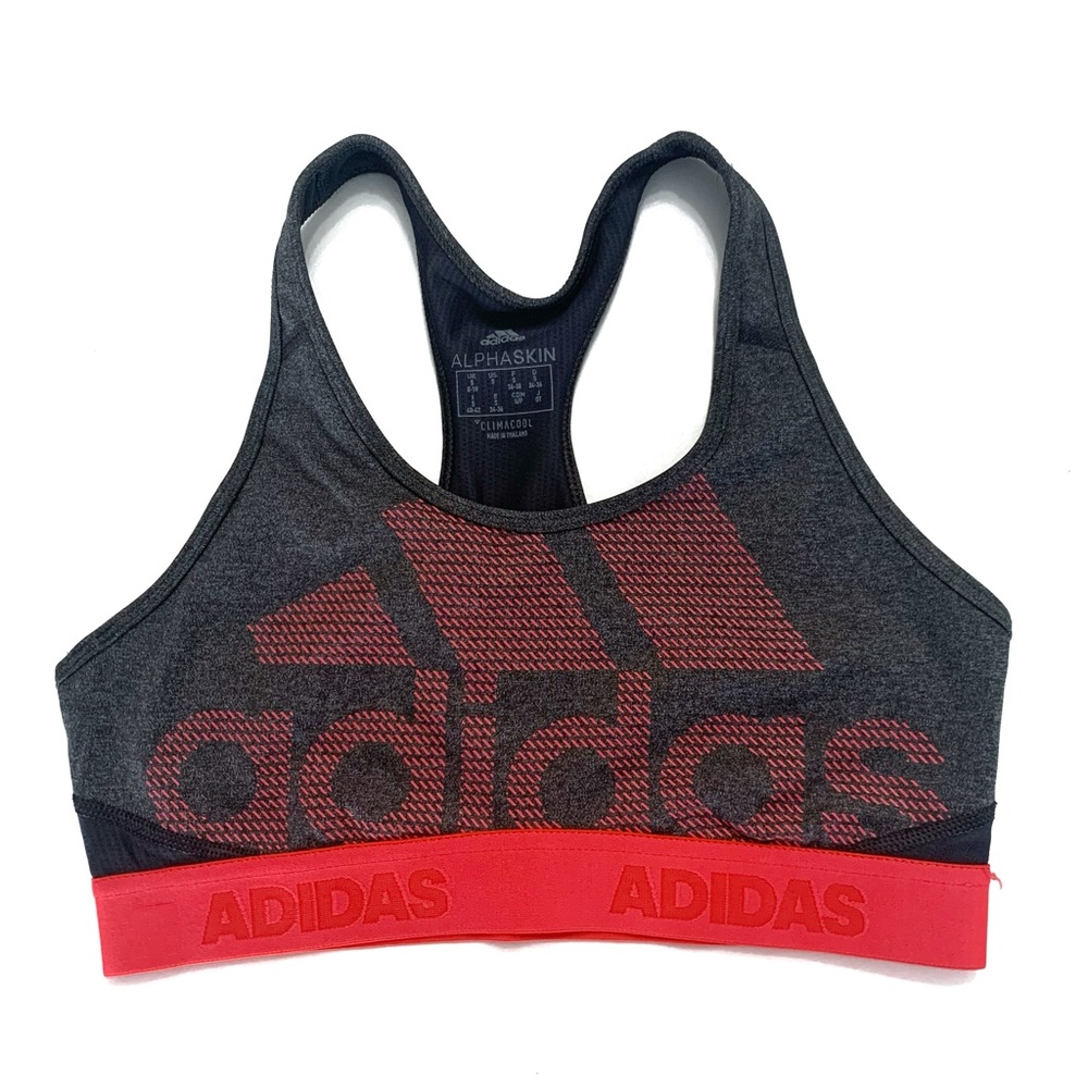 Adidas Climacool Alphaskin Grey Pink Pullover Racerback Sports Bra Size Small
